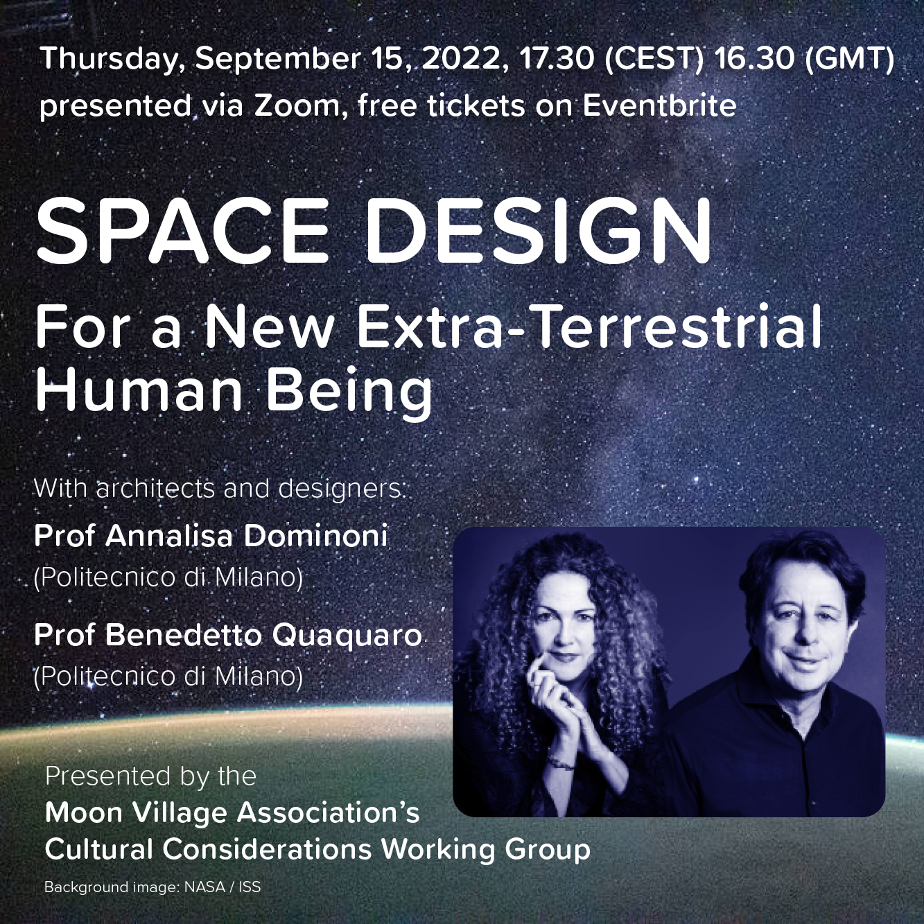 Watch the Cultural WG webinar – Space Design For A New Extra-Terrestrial Human Being