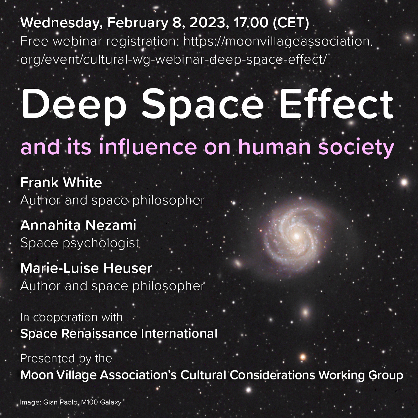 Watch the Cultural WG webinar: Deep Space Effect and its influence on human society