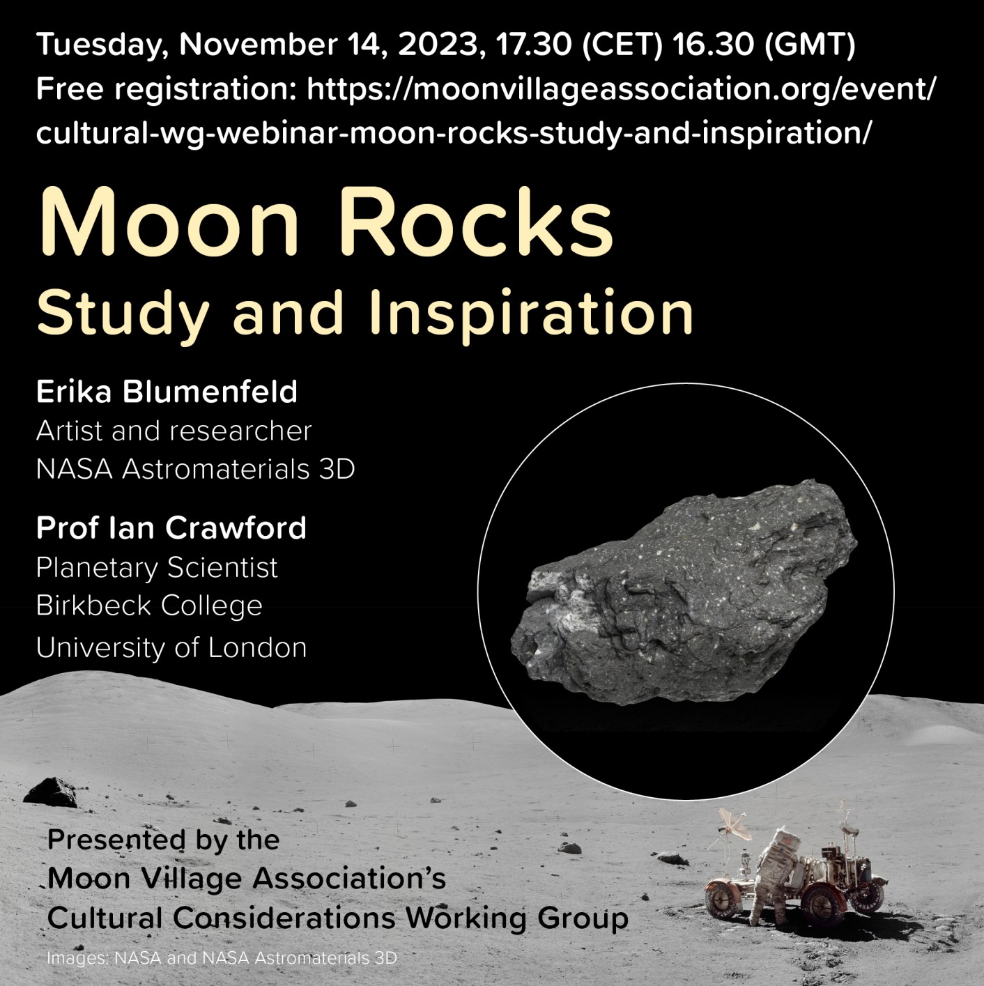 Watch the Cultural WG webinar – Moon Rocks: Study and Inspiration
